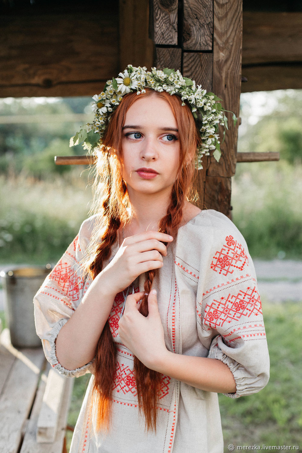 A playful frame from Girls in Slavic costumes — online in Voronezh